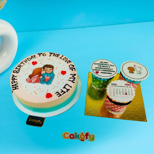 Couple Kiss Cake & Cupcake - Gurgaon & Delhi NCR | Cakofy