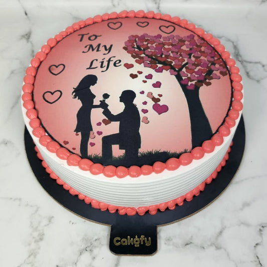 Couple Proposal Love Cake - Gurgaon & Delhi NCR | Cakofy