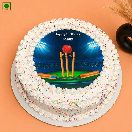 Cricket Stadium Photo Cake - Free Delivery