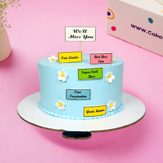 Customised Message Light Blue Color Cake Gurgaon & Delhi NCR | Cakofy
