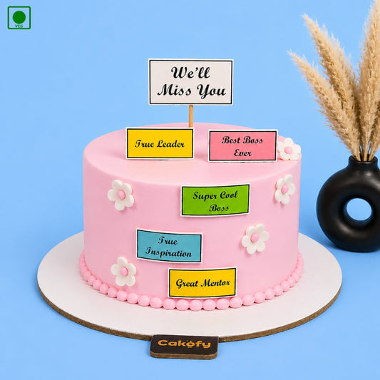 Customised Message Pink Color Cake - Gurgaon & Delhi NCR | Cakofy