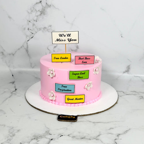 Customised Message Pink Color Cake