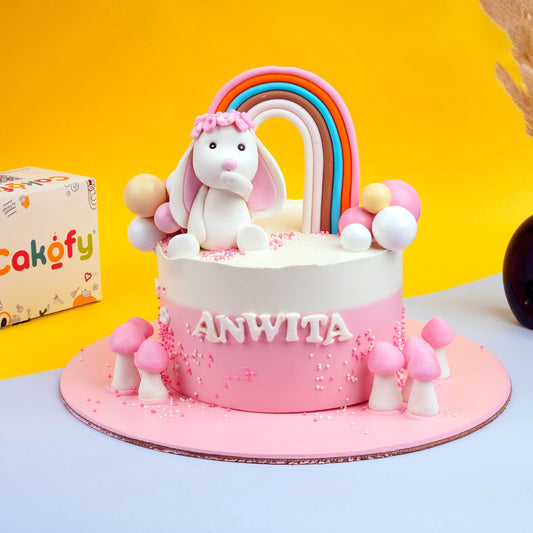 Cute Bunny Rainbow Cake - Gurgaon & Delhi NCR | Cakofy