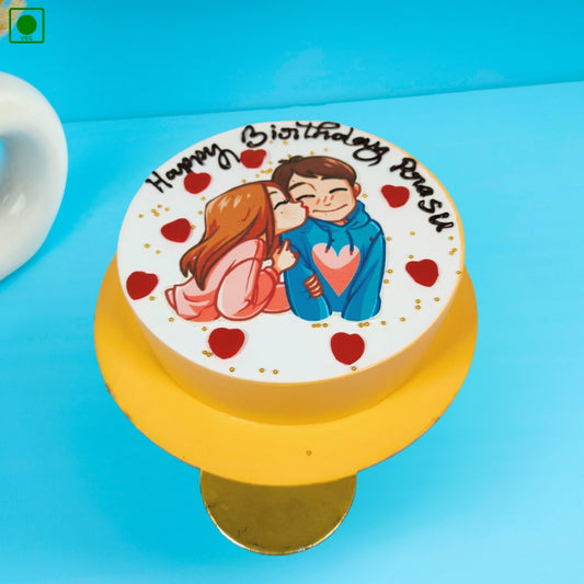 Cute Couple Kiss Cake - Gurgaon & Delhi NCR | Cakofy