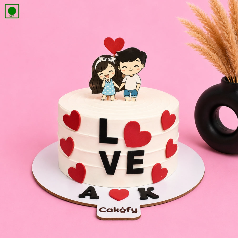 Cute Couple Love Cake - Gurgaon, Delhi & Noida