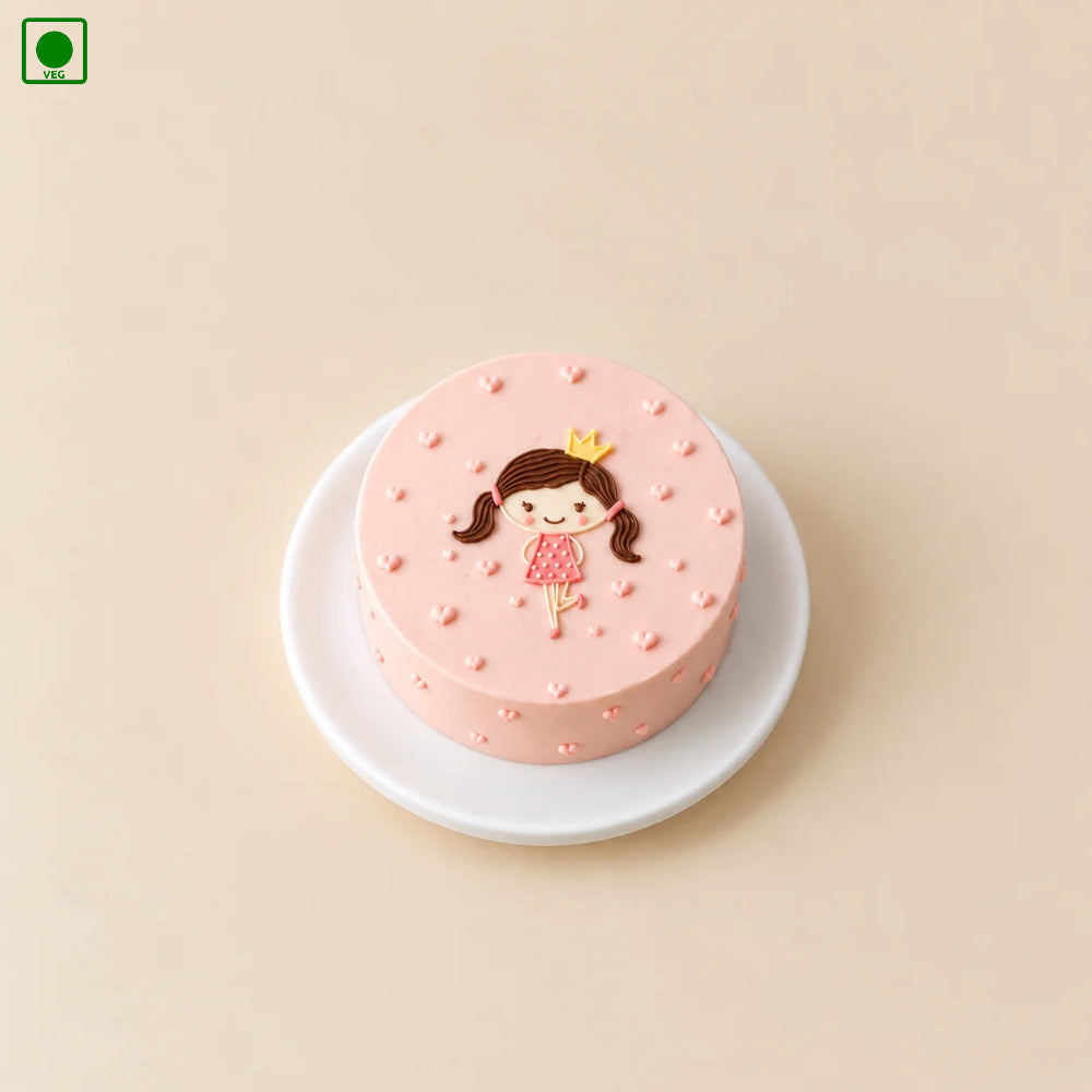 Cute Crown Girl Bento Cake – Gurgaon, Delhi & Noida