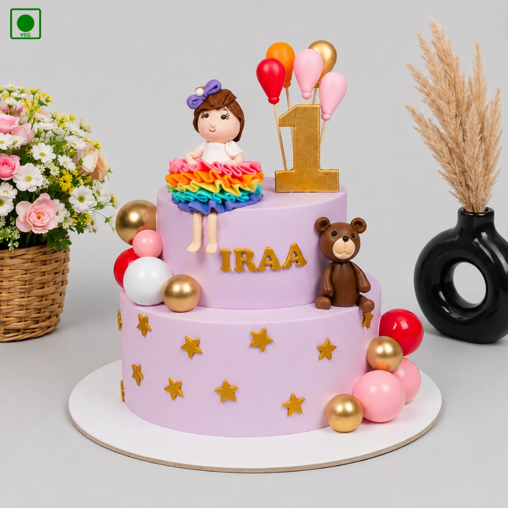 Cute Doll & Teddy Theme Cake – Gurgaon, Delhi & Noida