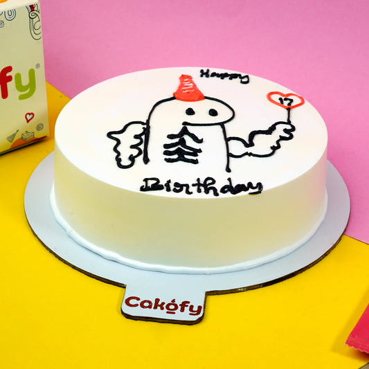 Cute Doodle Art Birthday Cake - Gurgaon & Delhi NCR | Cakofy