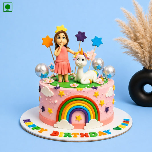 Cute Girl Unicorn Cake - Gurgaon & Delhi NCR | Cakofy