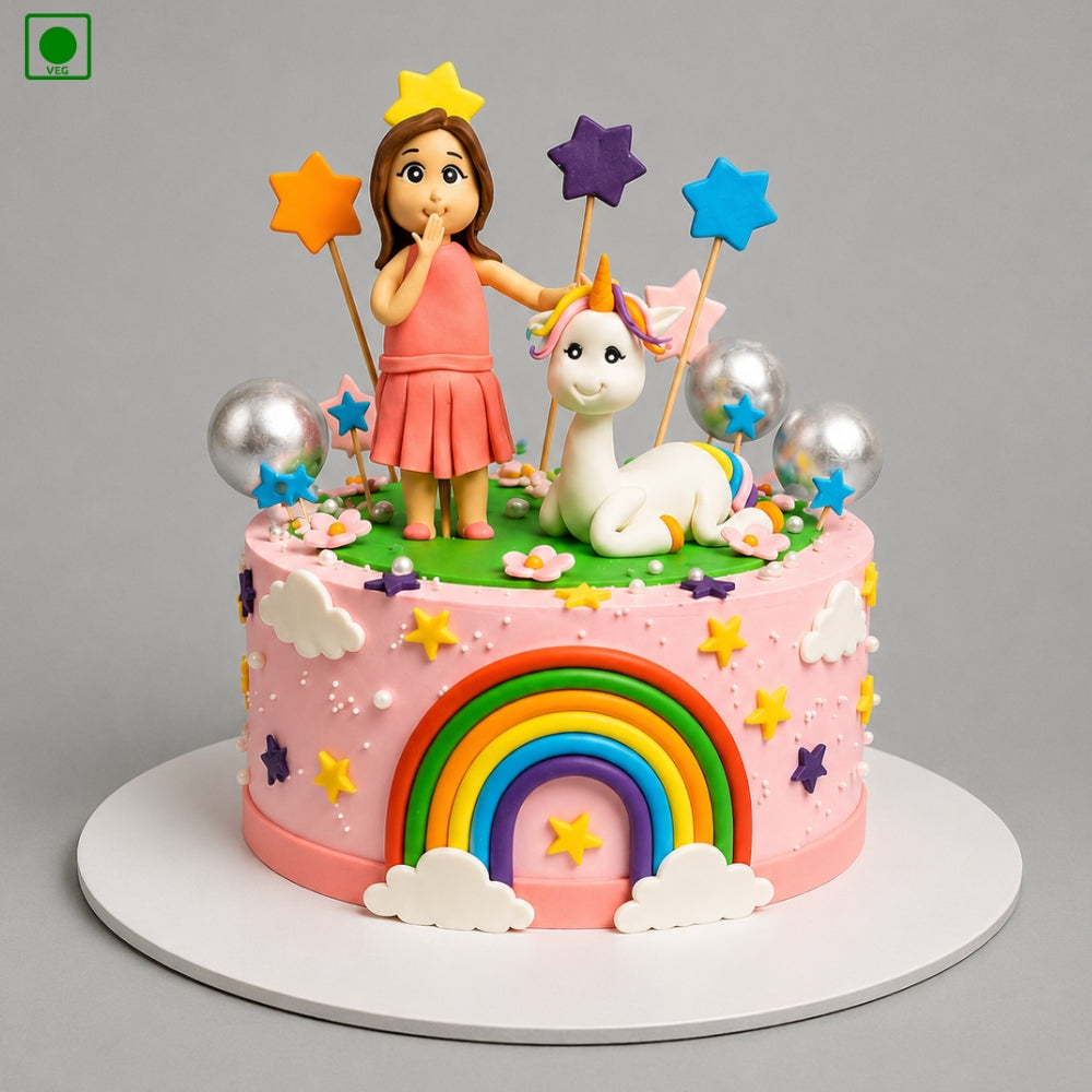 Cute Girl Unicorn Cake - Gurgaon, Delhi & Noida