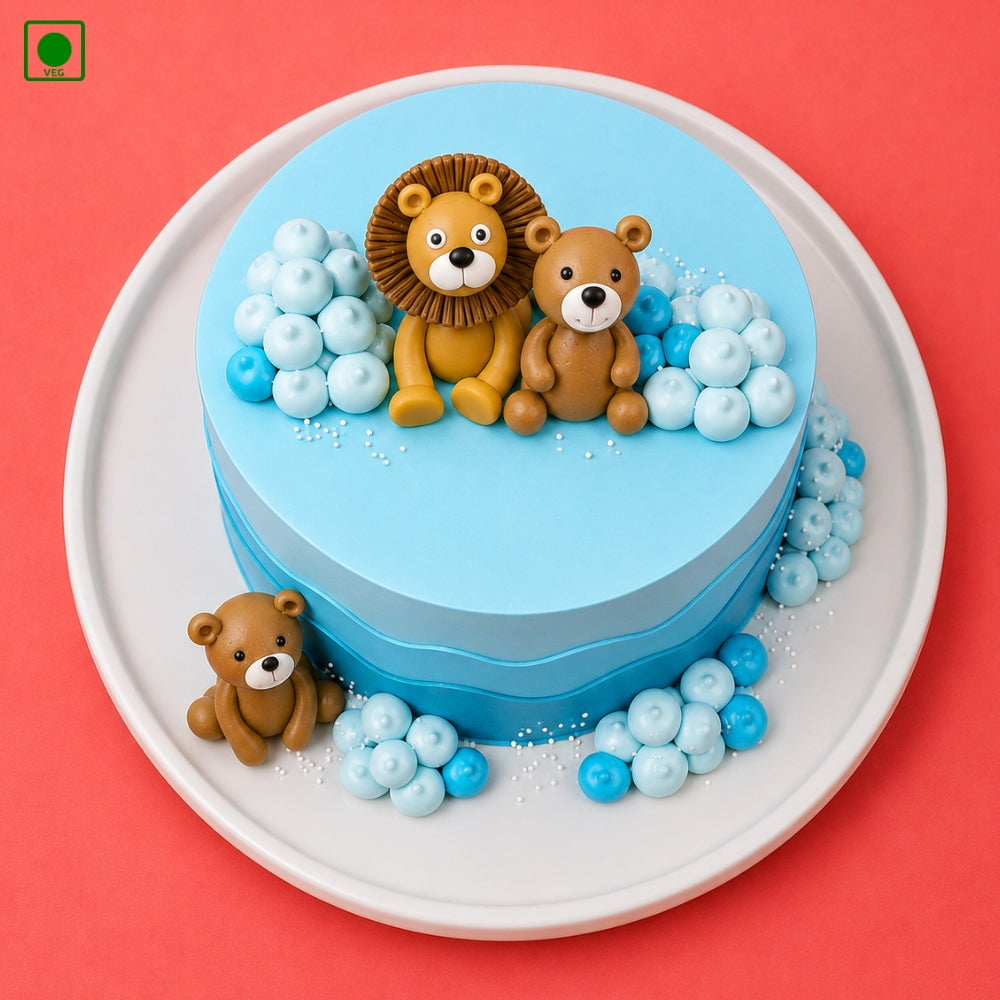 Cute Jungle Safari Animals Cake – Gurgaon, Delhi & Noida