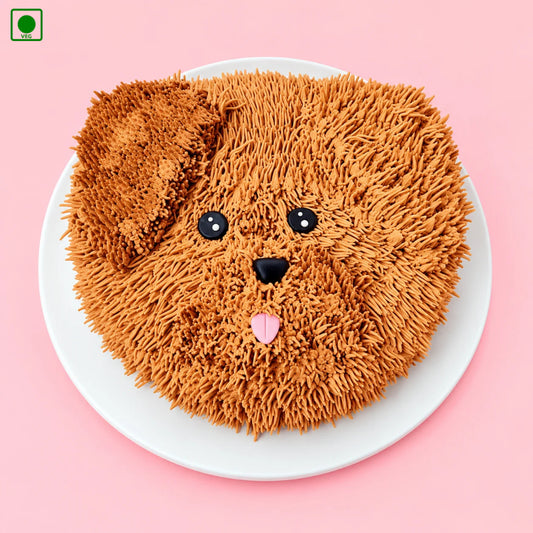 Cute Puppy Face Theme Cake - Gurgaon, Delhi & Noida