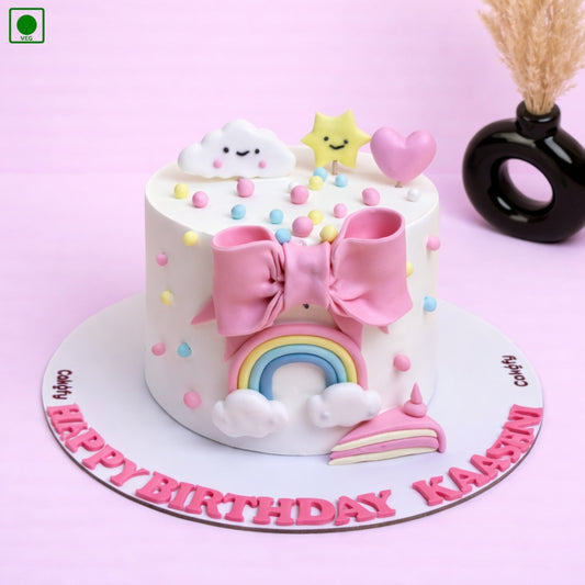 Cute Rainbow Bow Cake - Gurgaon & Delhi NCR | Cakofy