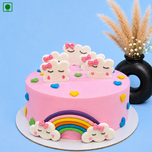 Cute Rainbow Cloud Cake - Gurgaon & Delhi NCR | Cakofy