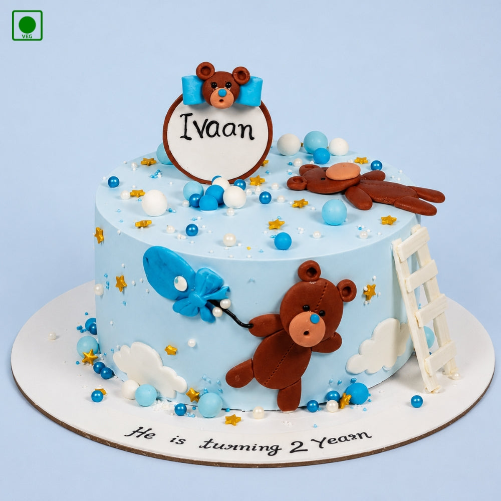 Cute Teddy Bear Balloon Cake - Gurgaon, Delhi & Noida