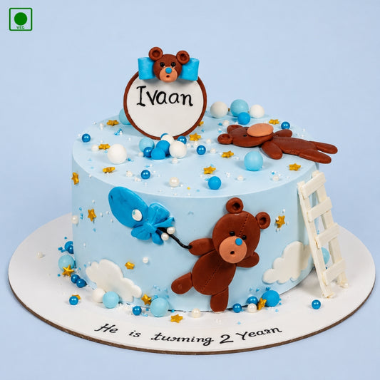Cute Teddy Bear Balloon Cake - Gurgaon, Delhi & Noida