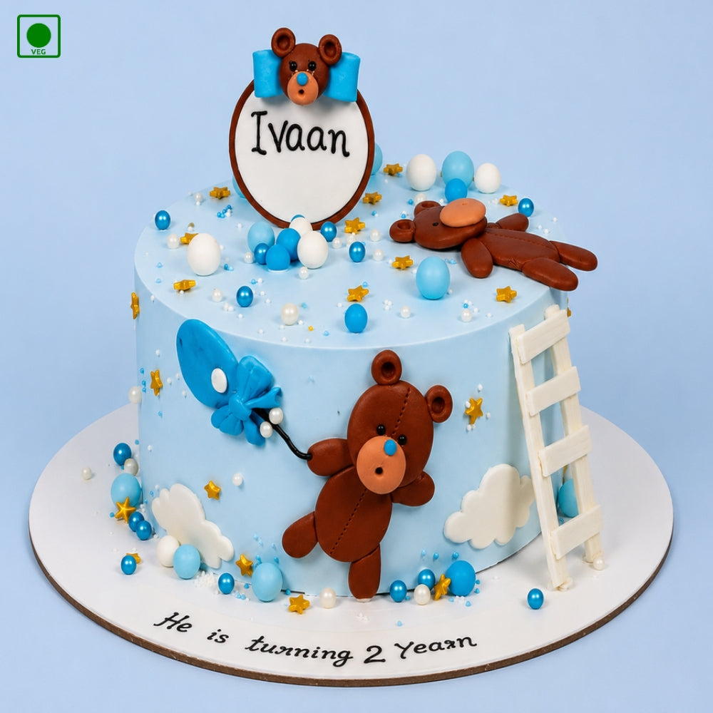 Cute Teddy Bear Balloon Cake - Gurgaon, Delhi & Noida