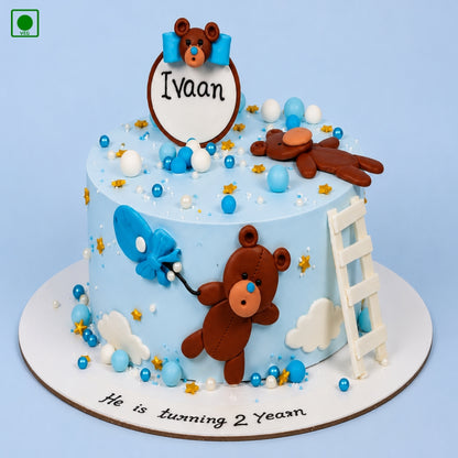 Cute Teddy Bear Balloon Cake - Gurgaon, Delhi & Noida