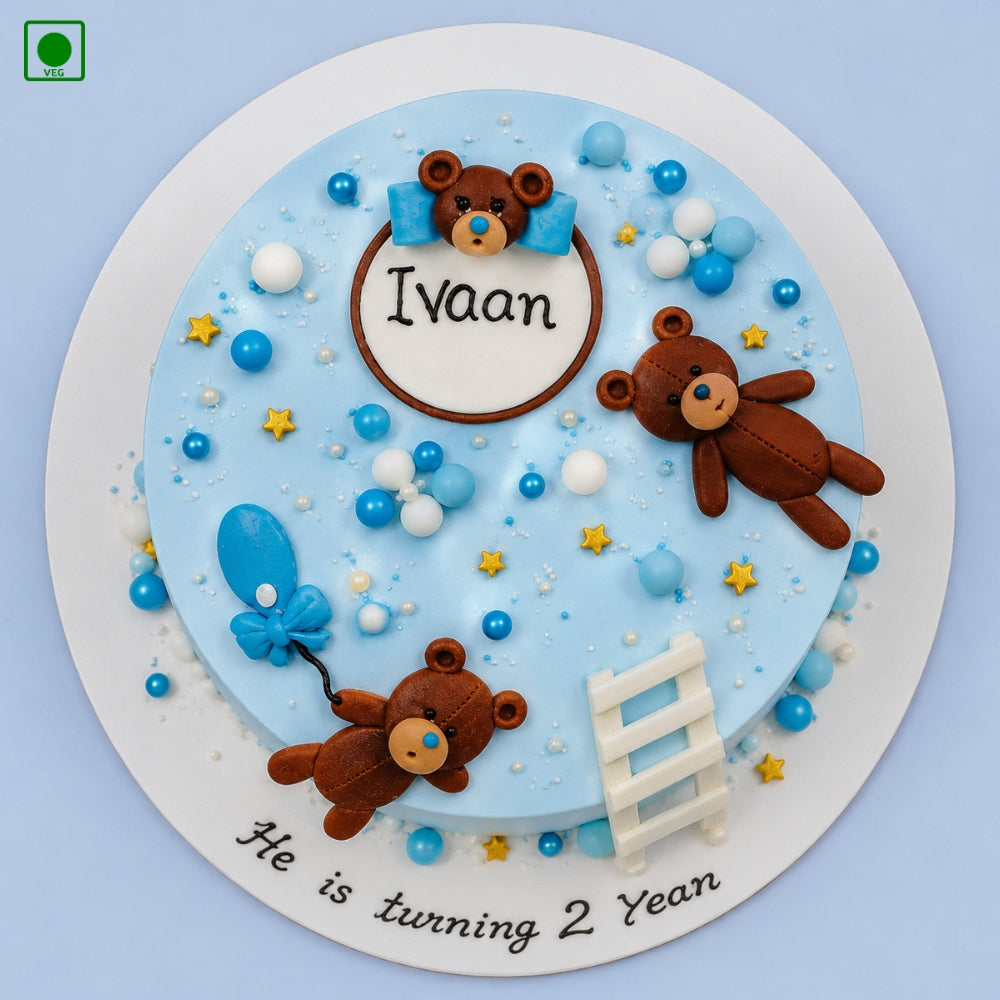 Cute Teddy Bear Balloon Cake - Gurgaon, Delhi & Noida
