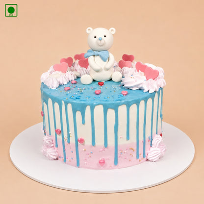 Cute Teddy Drip Style Cake - Gurgaon, Delhi & Noida