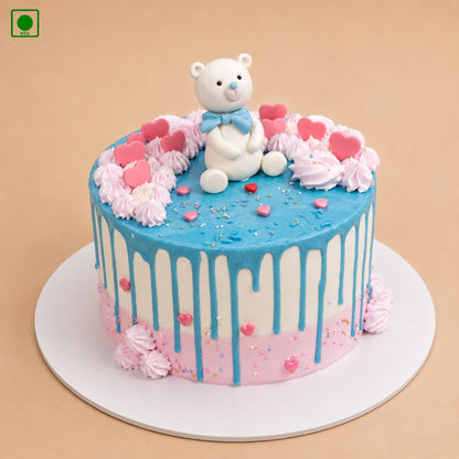 Cute Teddy Drip Style Cake - Gurgaon, Delhi & Noida