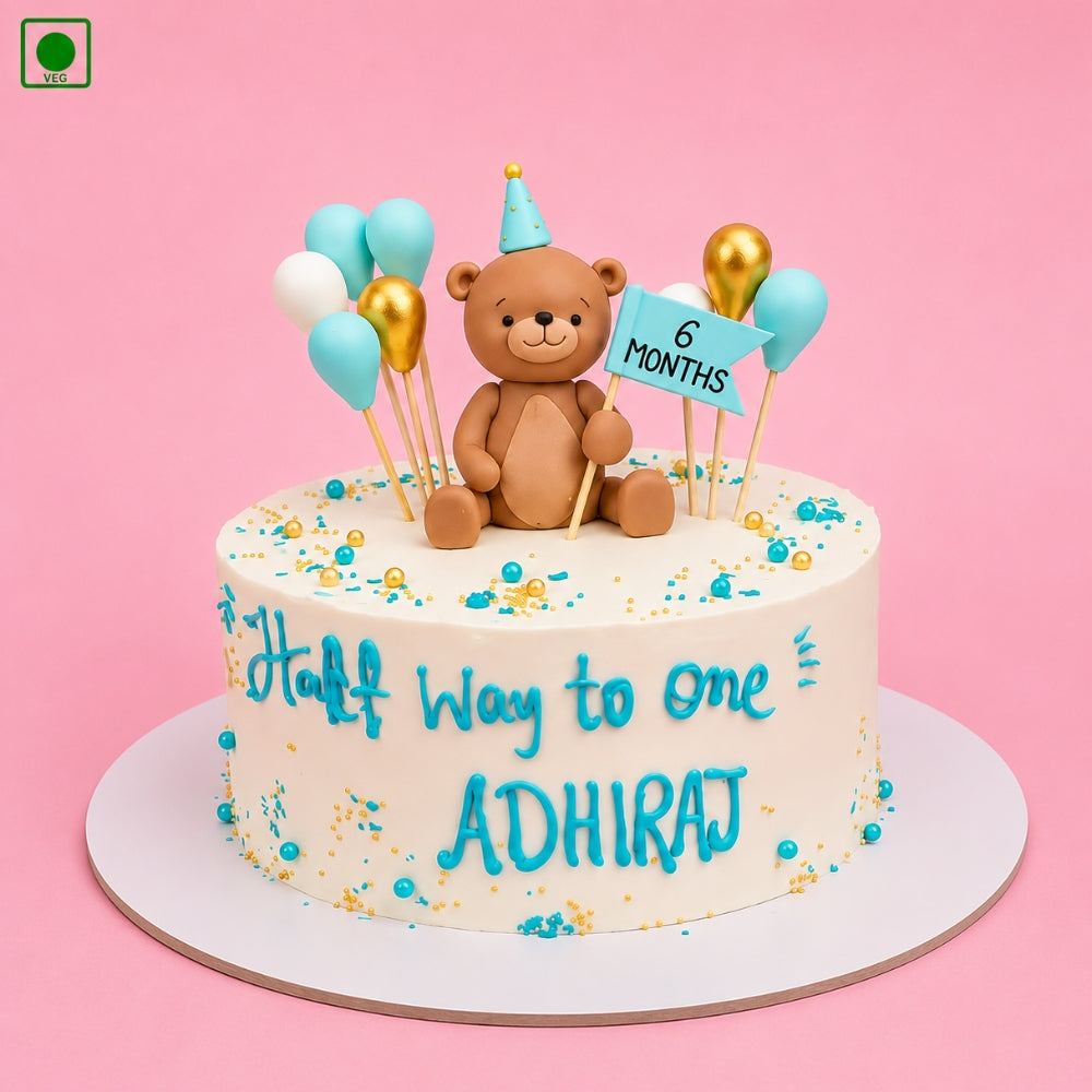 Cute Teddy Party Cake - Gurgaon, Delhi & Noida