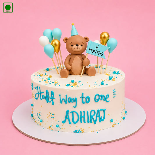 Cute Teddy Party Cake - Gurgaon, Delhi & Noida