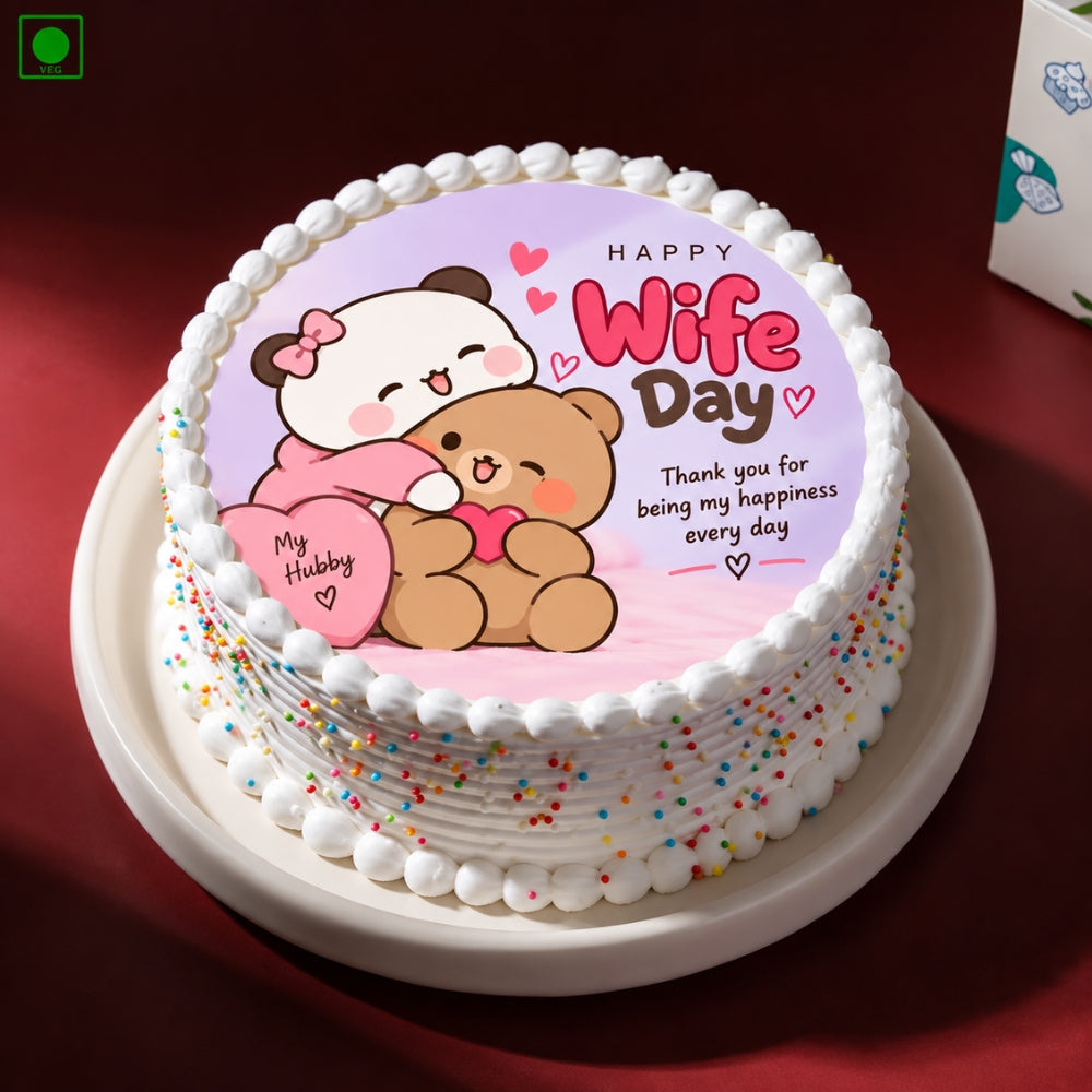 Cute Wife Day Cake - Gurgaon, Delhi & Noida