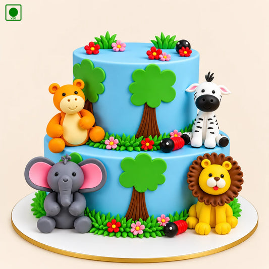 Cute Zoo Animals Cake - Gurgaon, Delhi & Noida