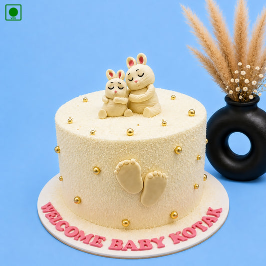 Cute Bunny Baby Shower Cake - Gurgaon & Delhi NCR | Cakofy
