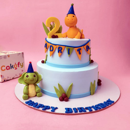Cute Dinosaur Theme Cake – Gurgaon & Delhi NCR | Cakofy