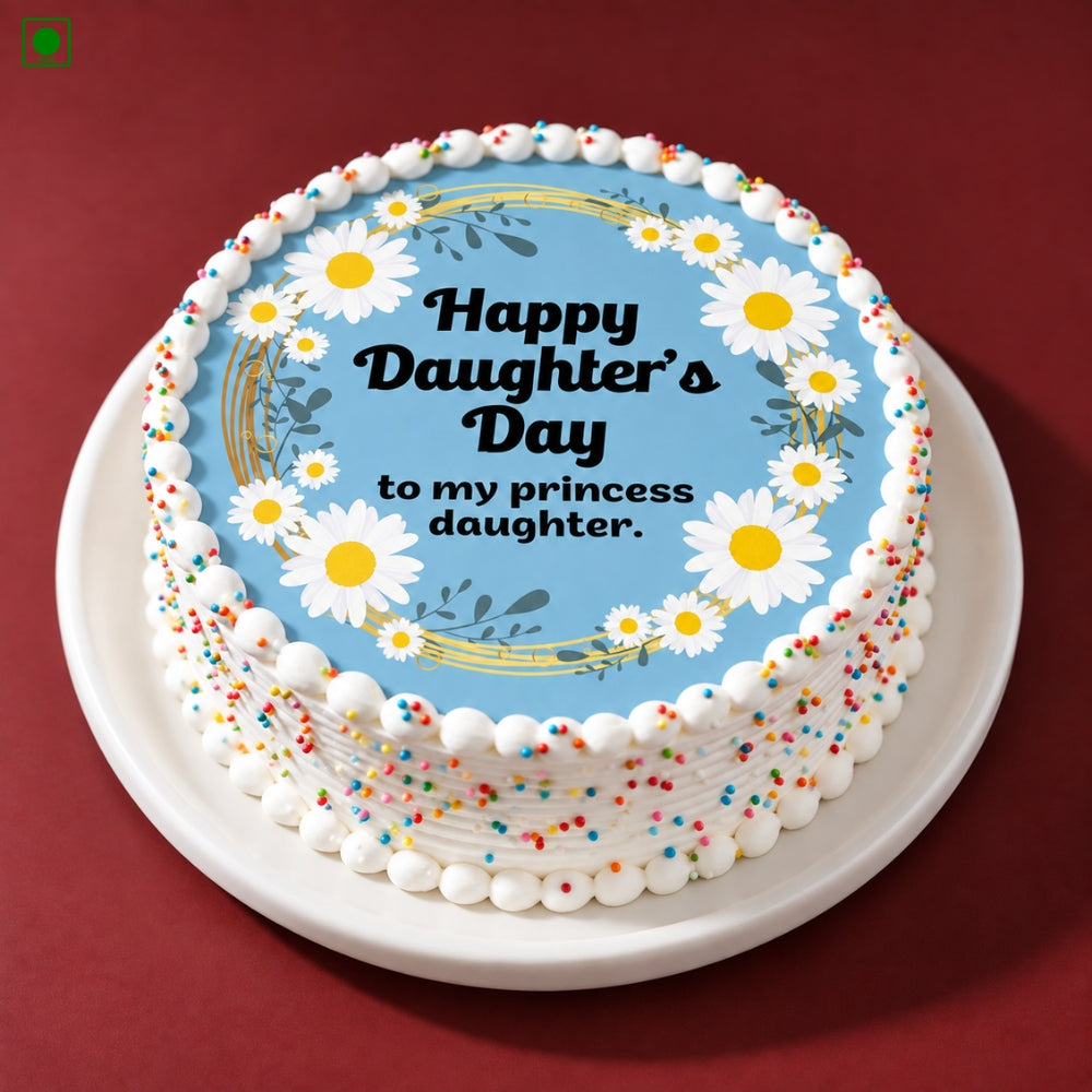Daughter’s Day Floral Cake - Gurgaon, Delhi & Noida