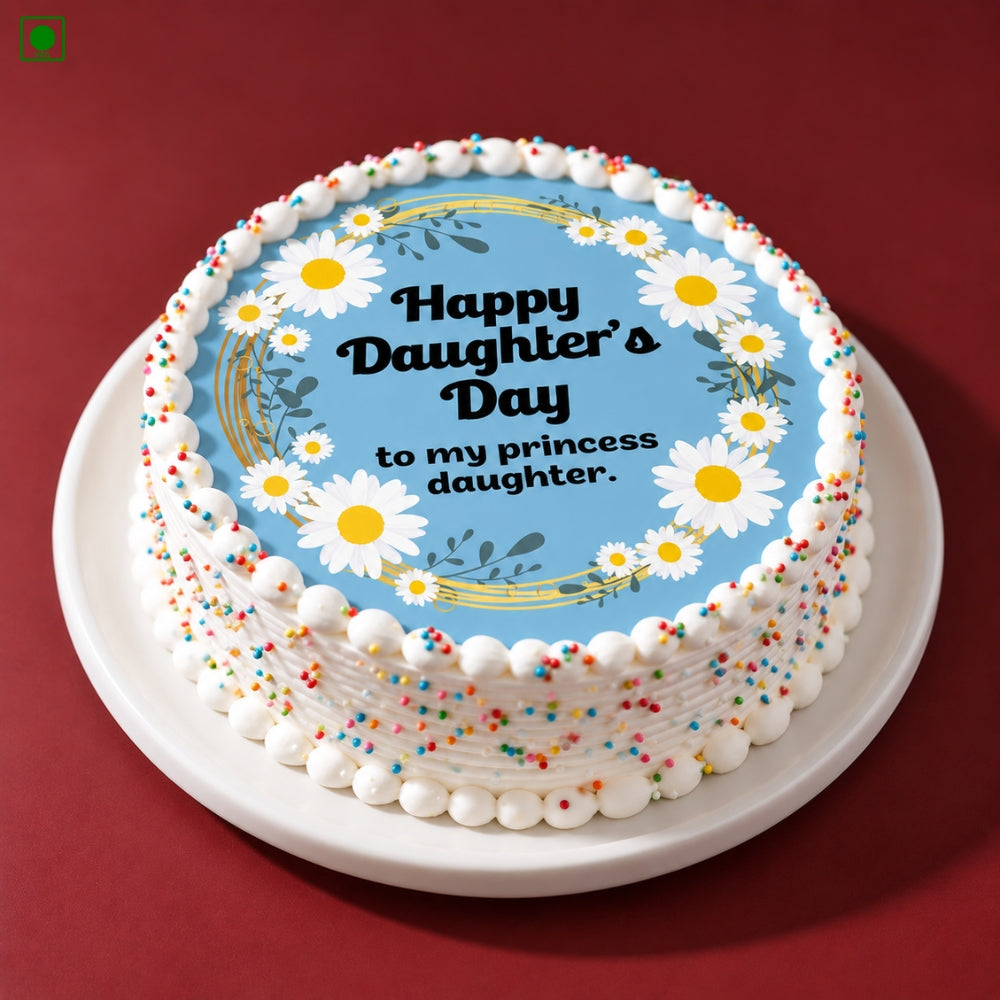Daughter’s Day Floral Cake - Gurgaon, Delhi & Noida
