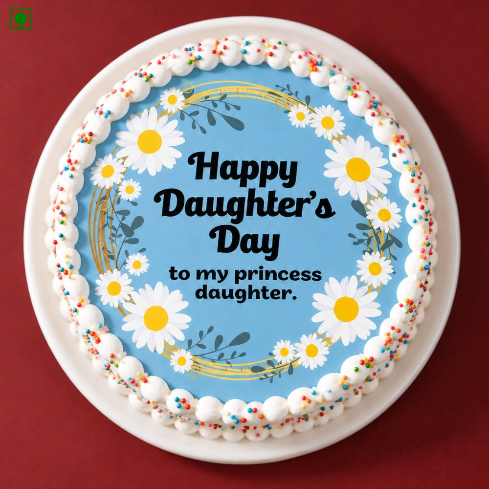 Daughter’s Day Floral Cake - Gurgaon, Delhi & Noida