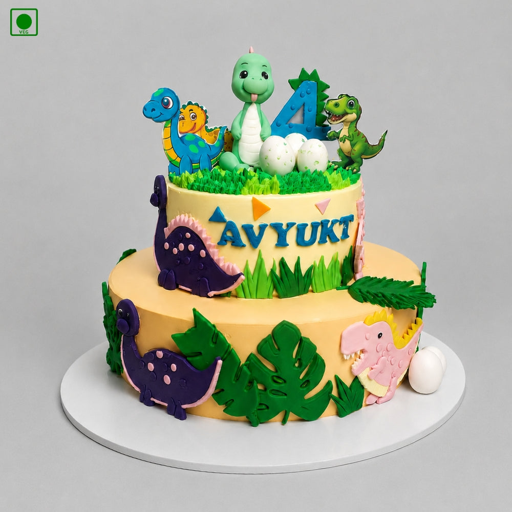 Dinosaur Adventure Theme Cake – Gurgaon, Delhi & Noida