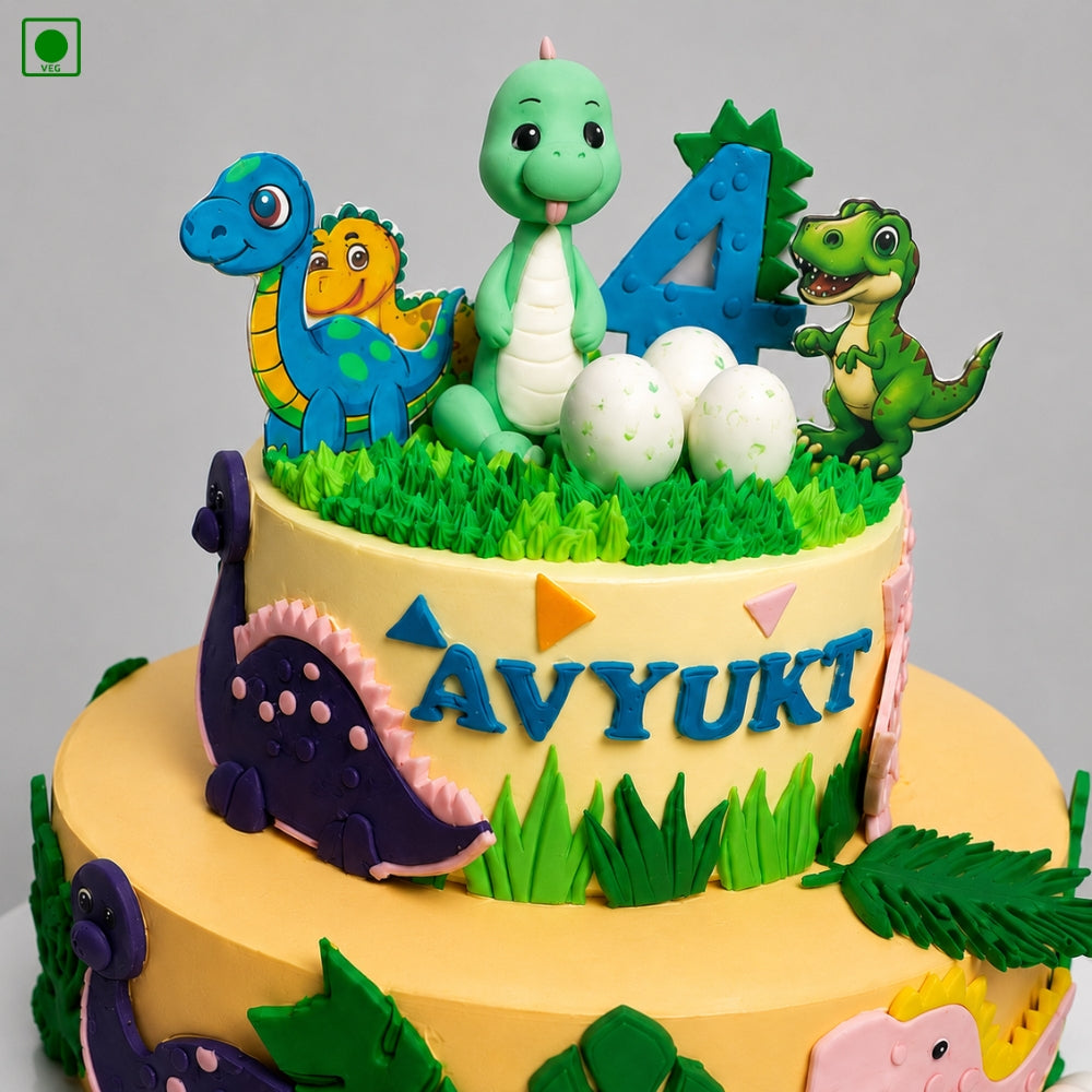 Dinosaur Adventure Theme Cake – Gurgaon, Delhi & Noida