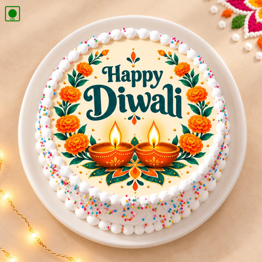 Diwali Floral Glow Cake - Gurgaon, Delhi & Noida