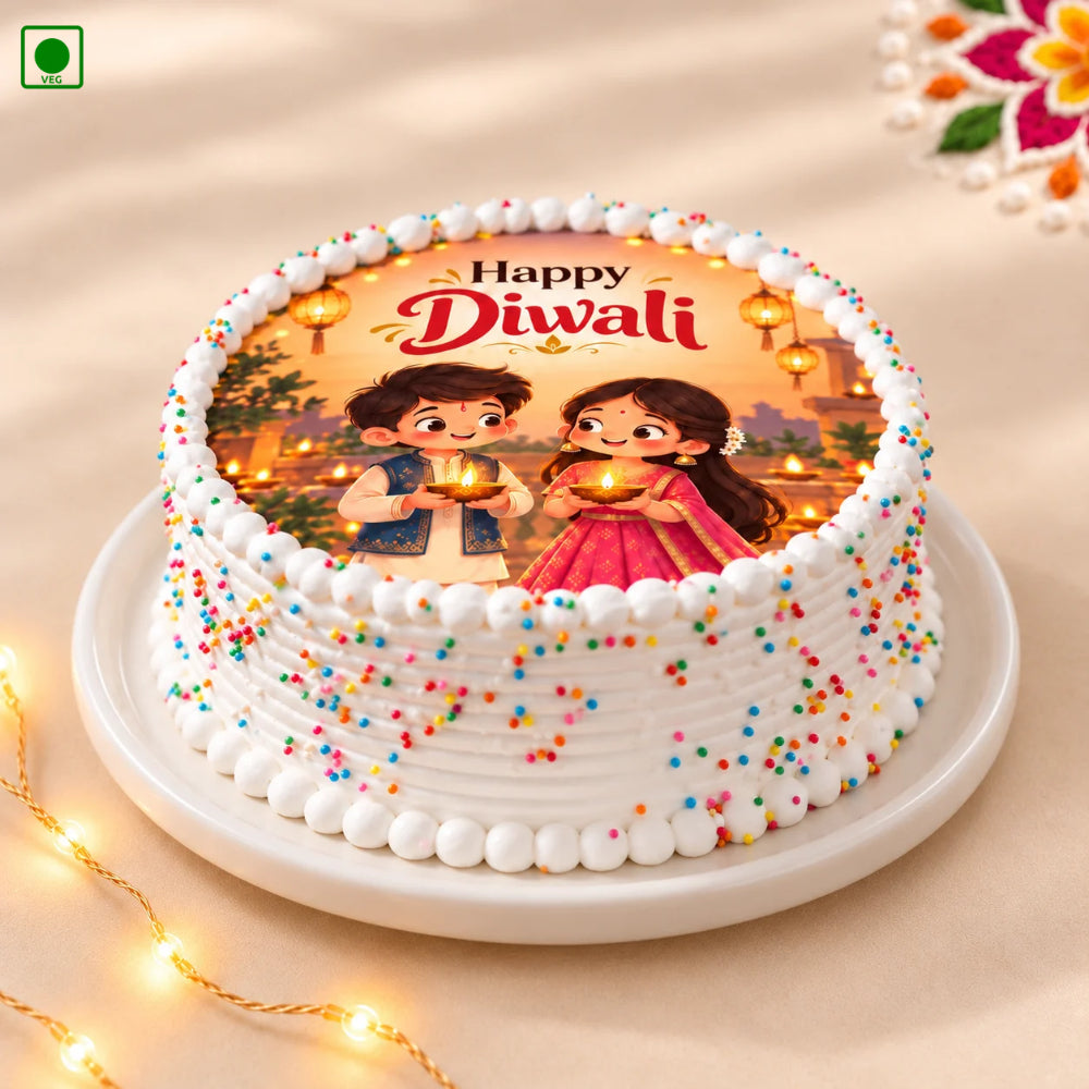 Diwali Joy Photo Cake - Gurgaon, Delhi & Noida