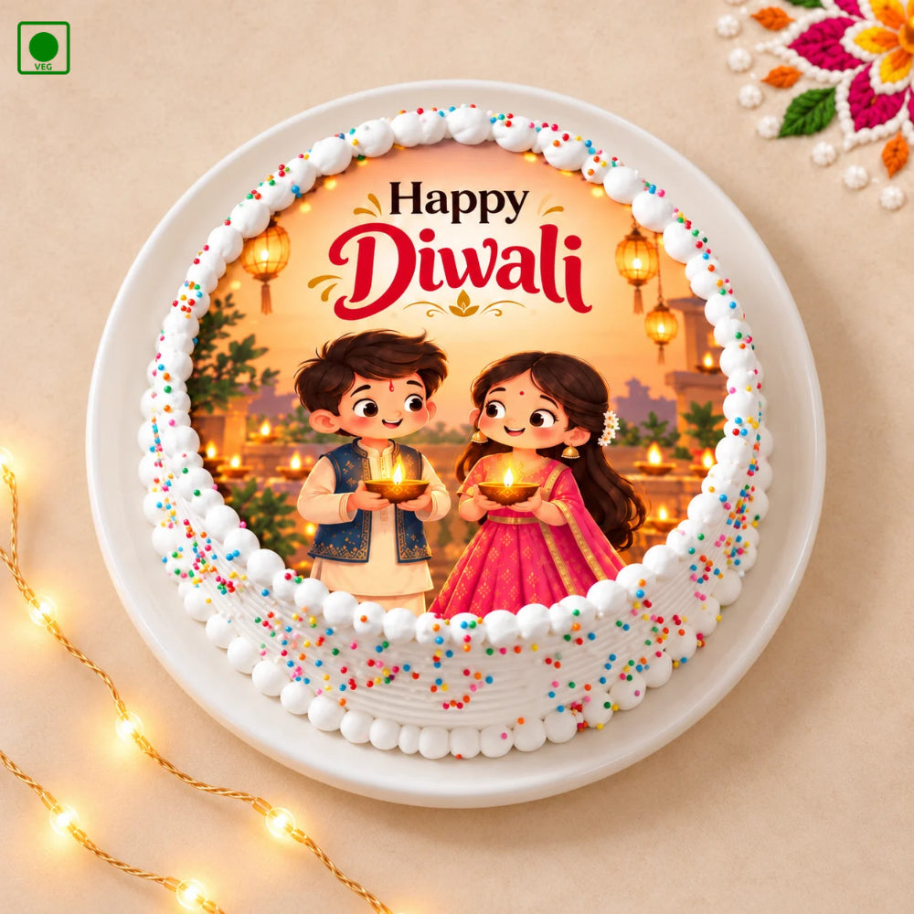 Diwali Joy Photo Cake - Gurgaon, Delhi & Noida