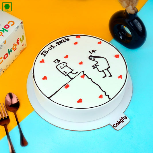 Doodle Love Theme Cake - Gurgaon & Delhi NCR | Cakofy