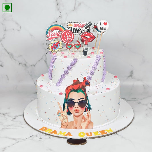 Drama Queen Theme Designer Cake - Gurgaon & Delhi NCR | Cakofy
