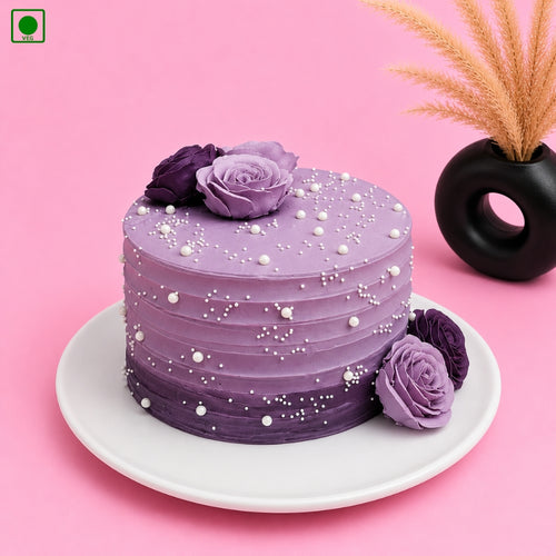Elegant Purple Rose Designer Cake - Gurgaon, Delhi & Noida