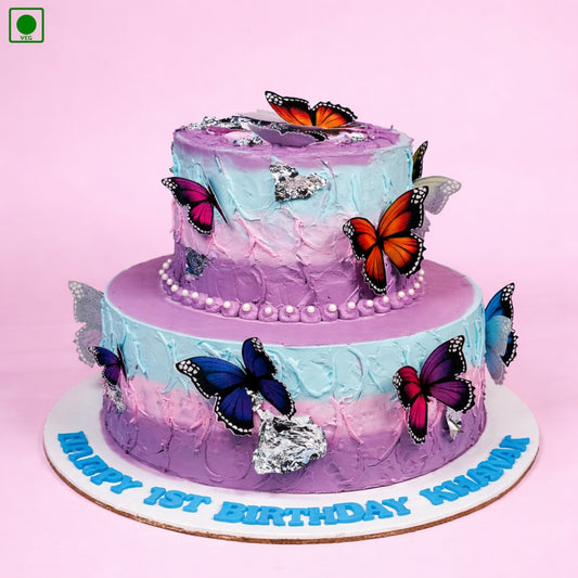 Elegant Two Tier Butterfly Cake – Gurgaon & Delhi NCR | Cakofy