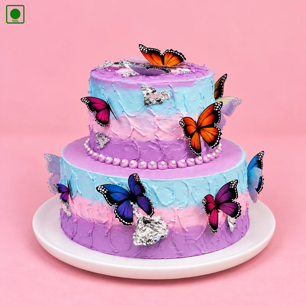 Elegant Two Tier Butterfly Cake – Gurgaon, Delhi & Noida