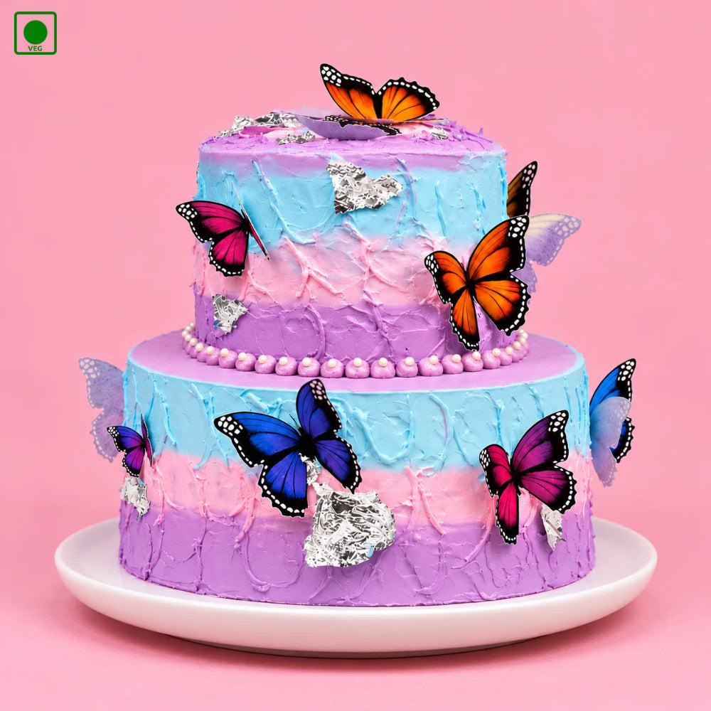 Elegant Two Tier Butterfly Cake – Gurgaon, Delhi & Noida