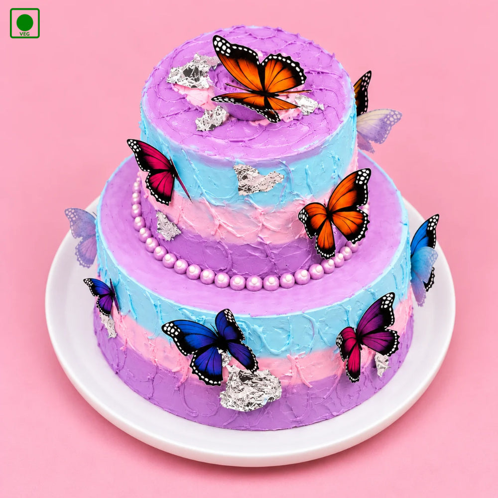 Elegant Two Tier Butterfly Cake – Gurgaon, Delhi & Noida