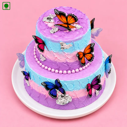 Elegant Two Tier Butterfly Cake – Gurgaon, Delhi & Noida