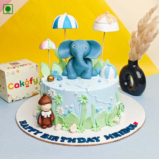 Elephant Garden Theme Cake - Gurgaon & Delhi NCR | Cakofy