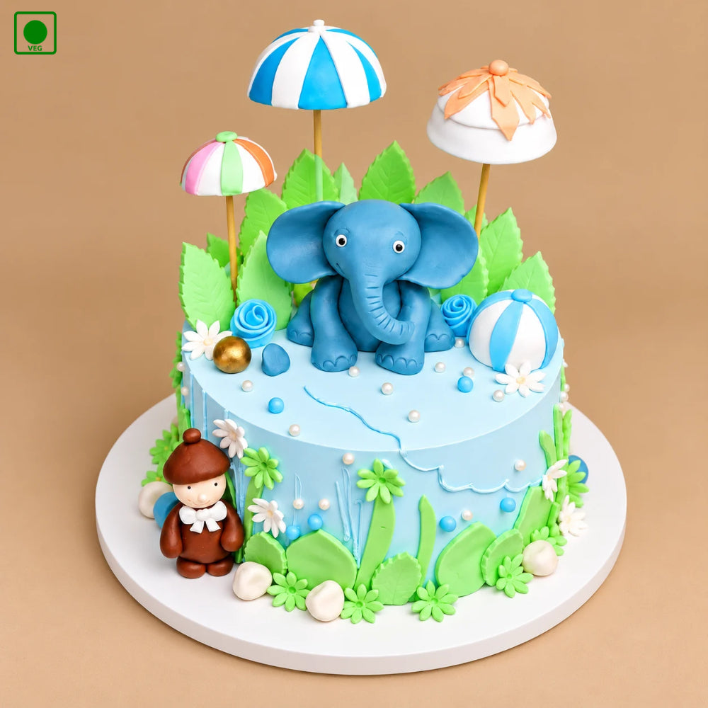 Elephant Garden Theme Cake - Gurgaon, Delhi & Noida