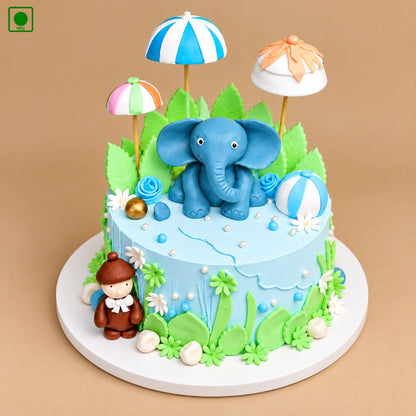 Elephant Garden Theme Cake - Gurgaon, Delhi & Noida
